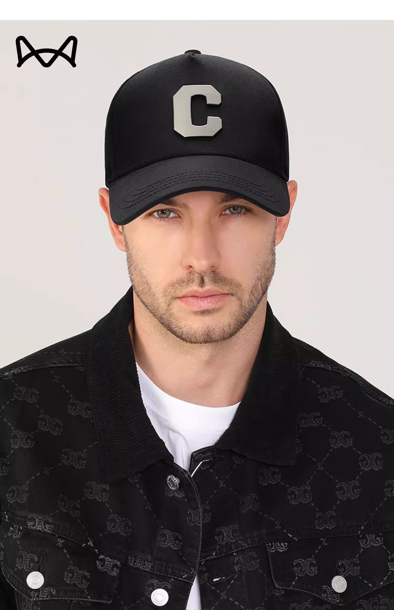 Miiow Men's New Deepened High-Top Baseball Cap C-Logo Large Head Circumference Outdoor Duckbill Hat Trendy Face-Slimming Brand 14