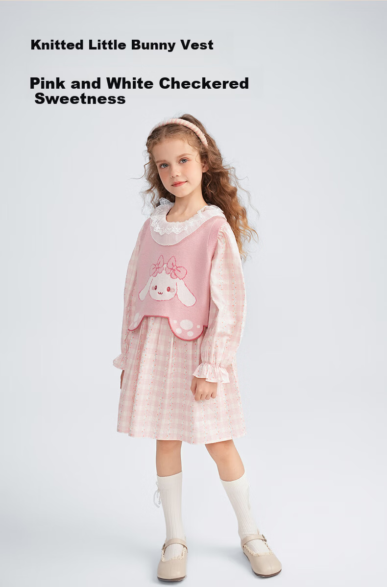 MOMOCO Girls' Autumn Sweet Printed Two-Piece Set, Size 140 2