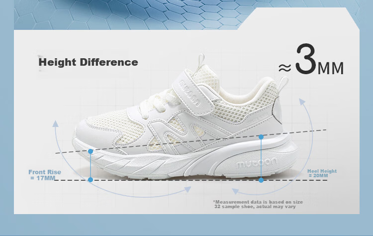 Mutong Kids Sports Shoes Children's Breathable Mesh School White Running Shoes Black Academy Black Size 33 15
