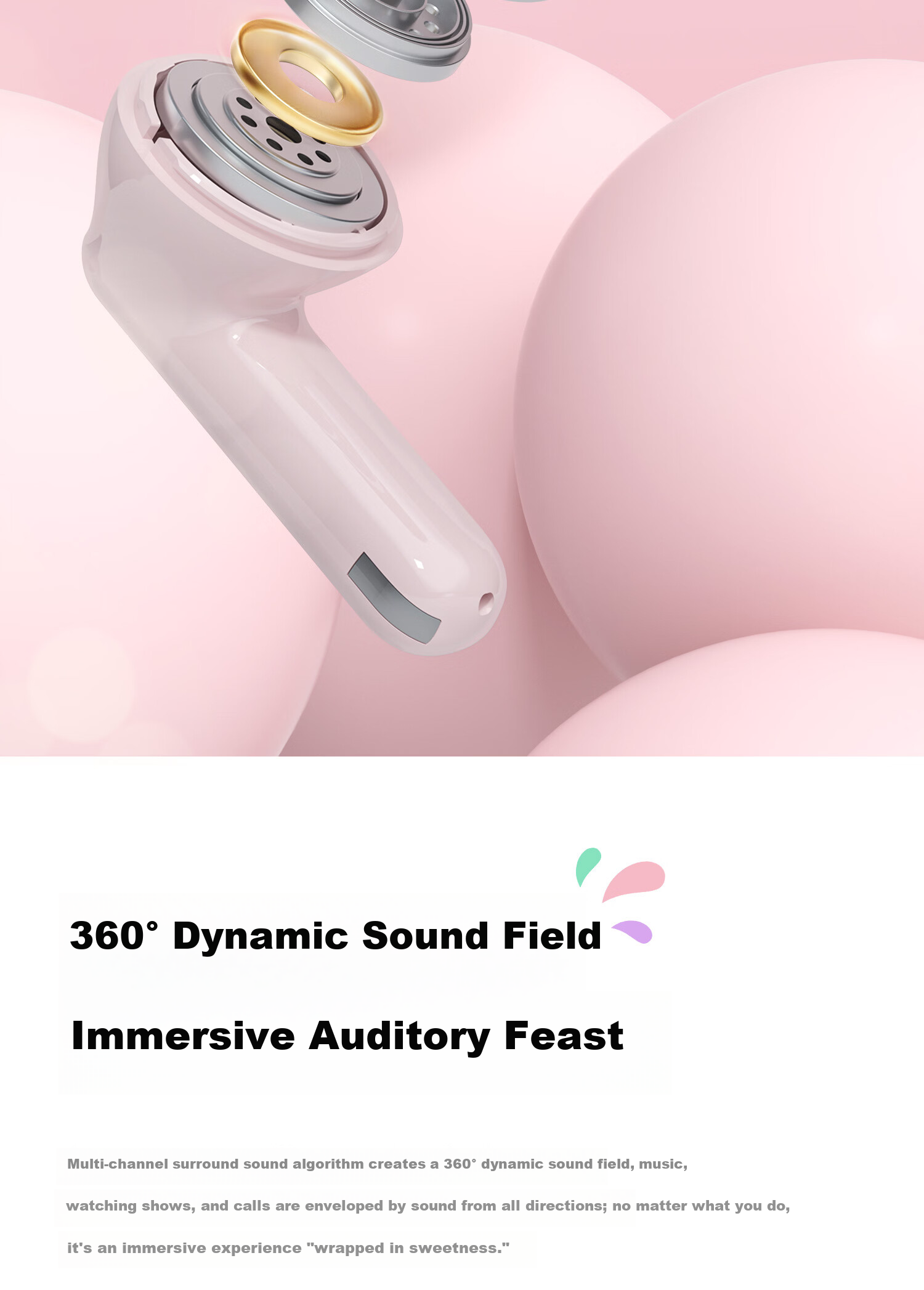 Soaiy JING SE True Wireless Bluetooth Earbuds Open Semi-In-Ear Sports Running Noise Cancelling Headphones for Apple Huawei Xiaomi Cream White Annual Meeting Gift 7
