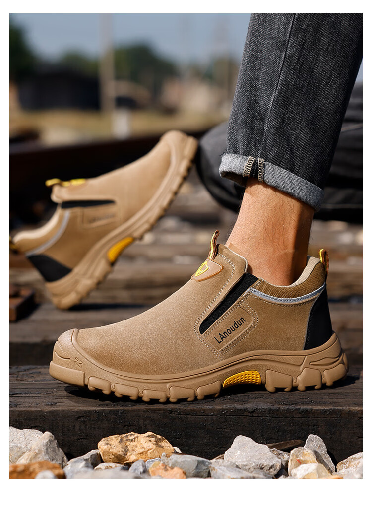 Blue Owl Shield Men's Breathable Welding Anti-Smash Toe Anti-Puncture Soft Sole Lightweight Work Shoes D229YW-1 Size 43 2