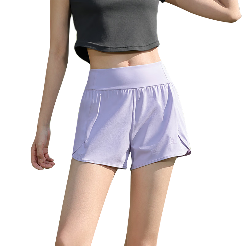 CAMEL Women's Sports Shorts Cooling Breathable Anti-Exposure Training Running Shorts Y26BA4L0008 Windflower Purple XXL
