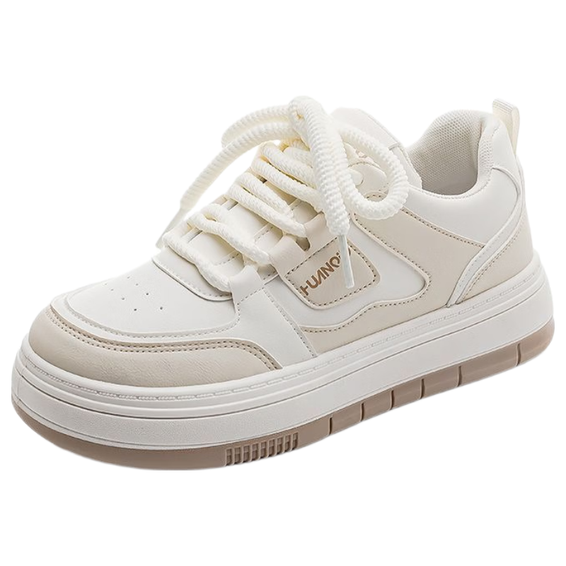 Global Breathable Wine Red Casual White Sneakers 2026 Ins Stylish Thick Sole Breathable Shoes