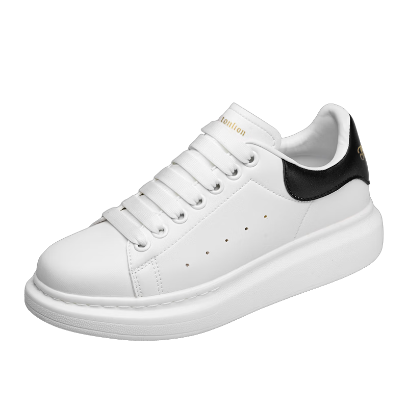 TonLion Women's Shoes, Autumn Thick-Soled White Sneakers, Casual Skateboard Shoes for Women, Versatile Sports Shoes, White And Black, Size 39
