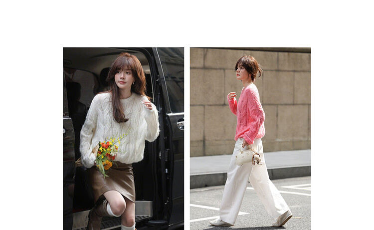 MT Fashion Cable Knit Spring Simple Crew Neck Versatile Loose Long Sleeve Pullover Sweater 6