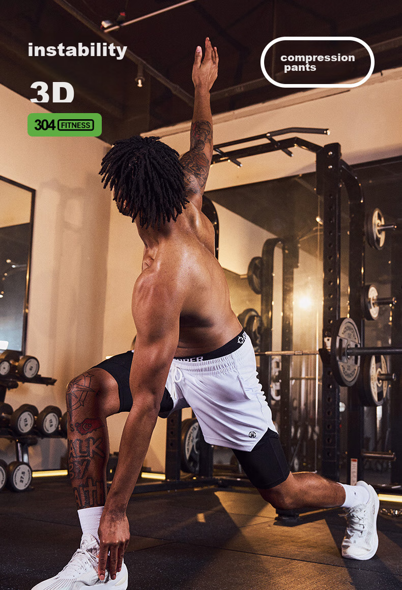 RIGORER Temperature-Adjustable Shorts, Men's Compression Pants, Basketball Quick-Dry High-Elasticity Knee-Length Undershorts, Running Tight-Fitting Pants, Training 7/8 Length Shorts 1