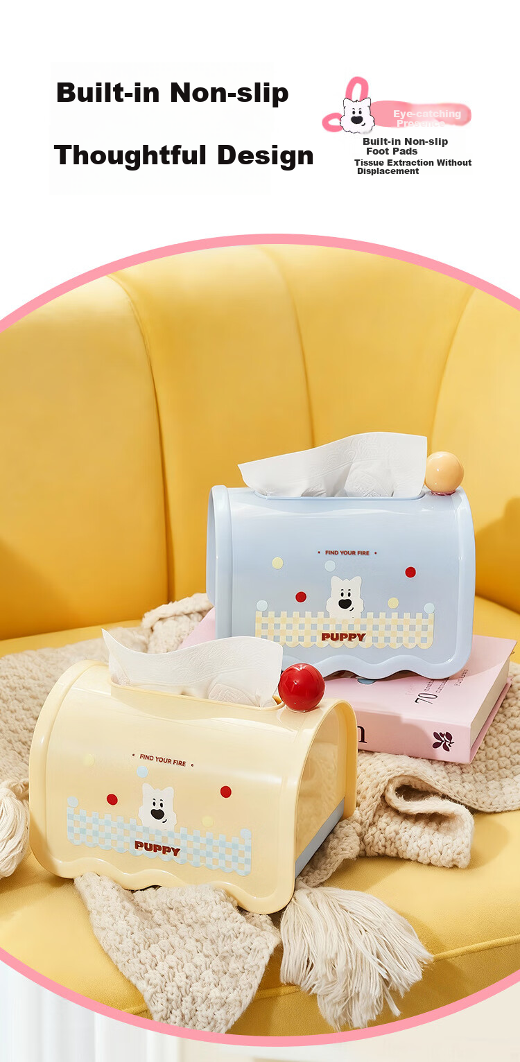 UBILI Creative Tissue Box with Spring, High-End Stylish Napkin Holder for Living Room Desktop Decoration, Model 7084 Blue 6