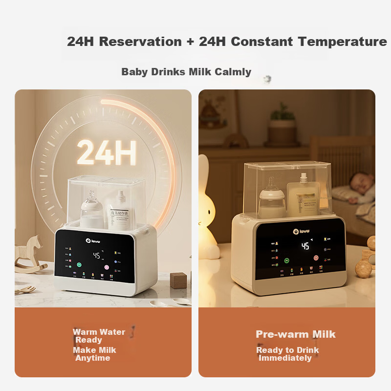 IWVW Milk Warmer and Sterilizer 2-in-1 Temperature Control Bottle Warmer Baby Formula Heater Breast Milk Defroster Steam Sterilizer