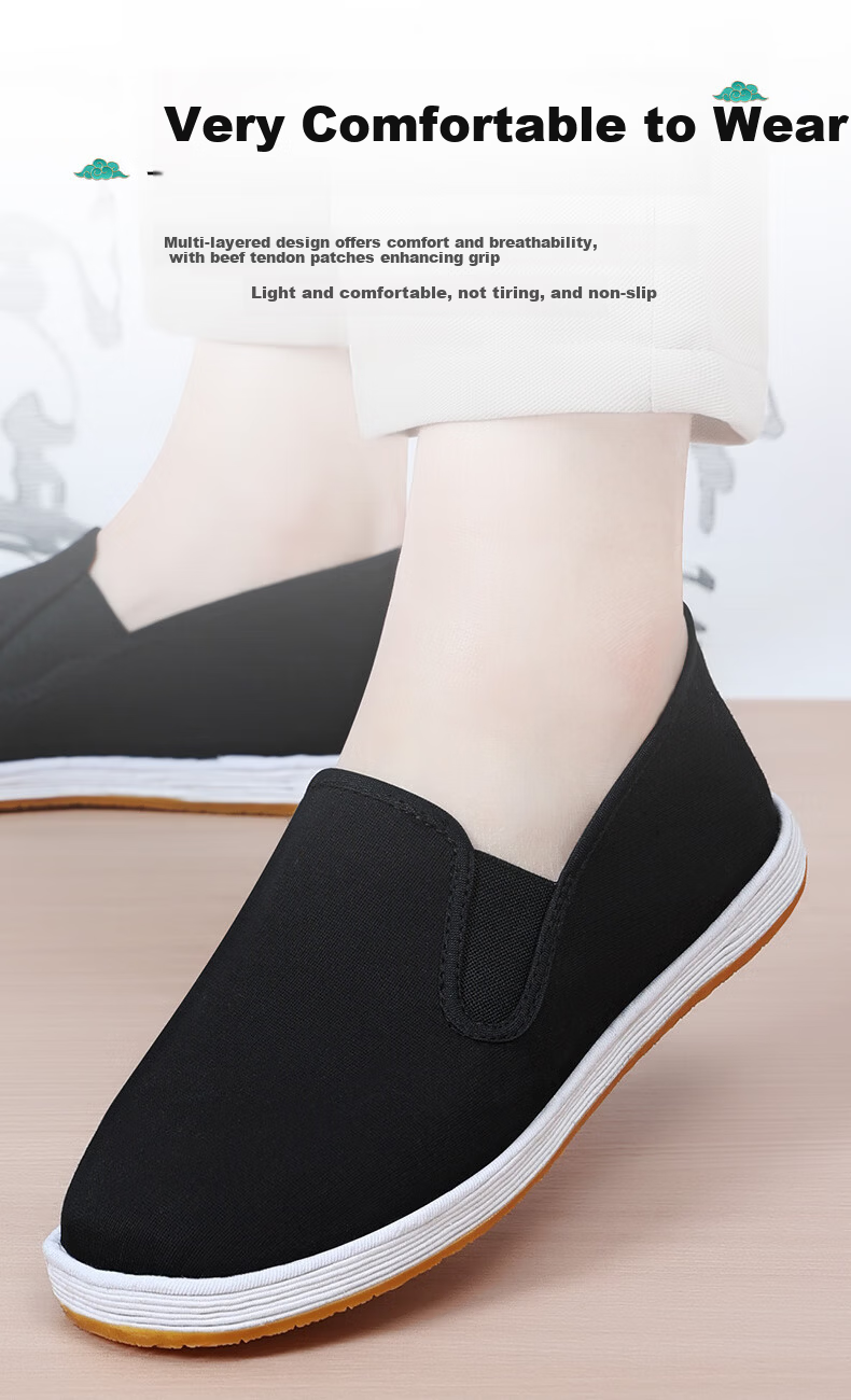 BUSHEYUAN Traditional Handmade Multi-layer Sole Elderly Shoes Men's Middle-aged and Elderly Dad Shoes YW03JP Beef Tendon Sole Size 39 3