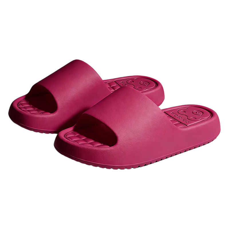 Zhiying Slippers Men Women Home Bath Thick Sole Bathroom Couple Non-slip Cool Slippers Rose Red 36-37