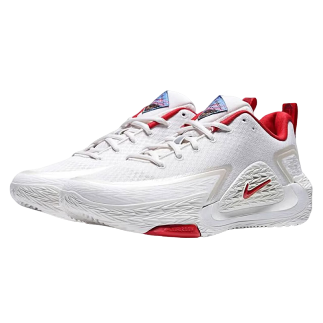 NIKE Men's Durable Basketball Shoes S.T. GLOW Back-to-School Sports Shoes IQ1129-061 White Red 42.5