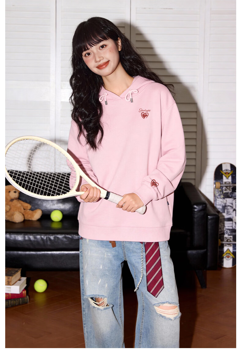 TonLion Women's Fleece-Lined Hoodie Autumn Winter New Lamb Wool Thick Warm Loose Trendy Top for Petite 11