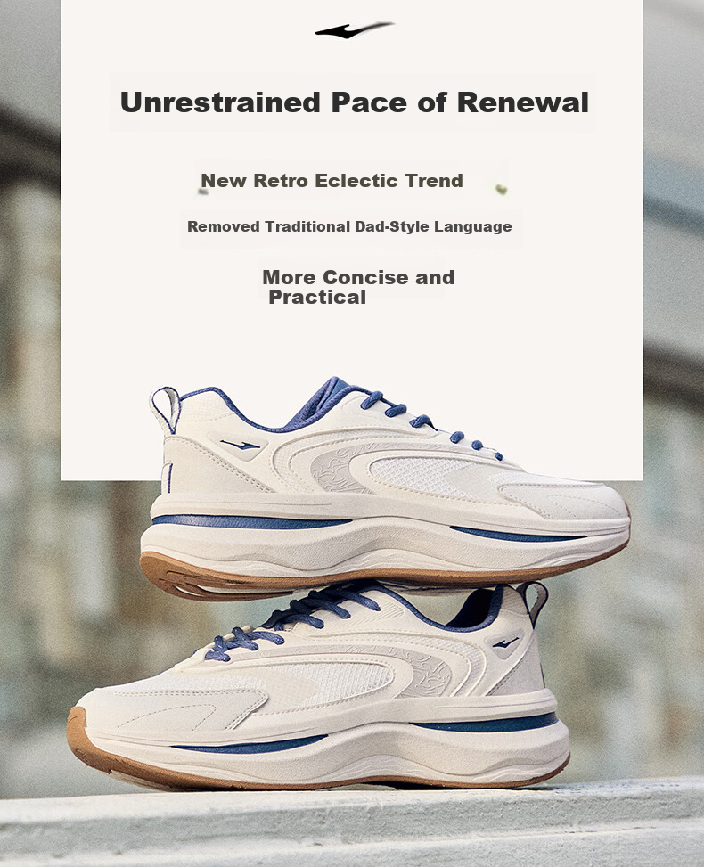 ERKE 2026 New Comfortable Thick-Soled Dad Sneakers Soft Elastic Versatile Casual Shoes Wei Yang 3 4