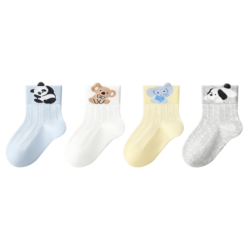 Baby Socks Spring Summer Thin Pure Cotton Class A Infant Newborn Seamless Mid-Calf Socks Non-Restrictive