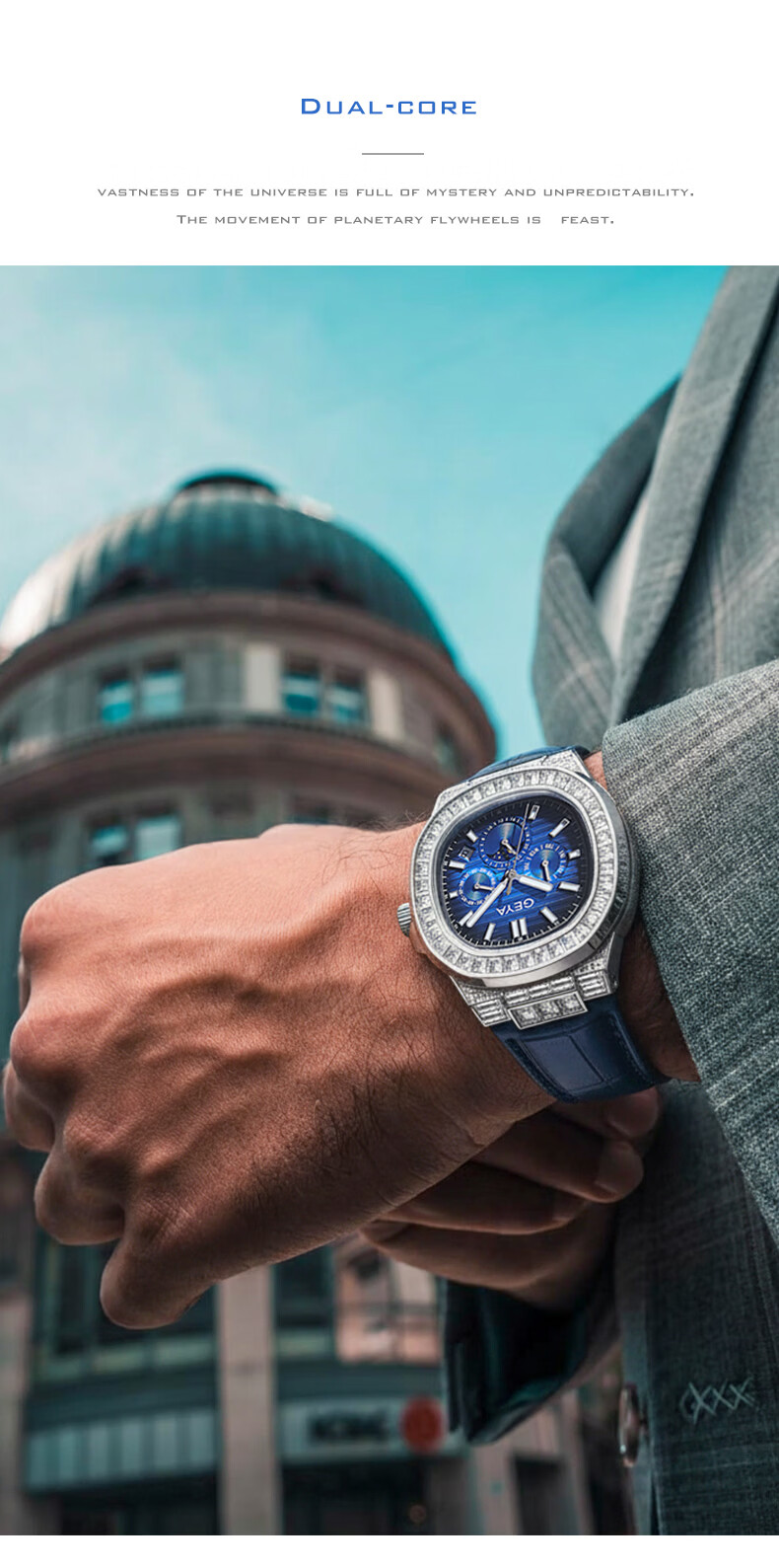 GEYA Luxury Mechanical Men's Watch with Diamond Accents, Dual Calendar, Luminous Hands – Birthday Gift for Men 6