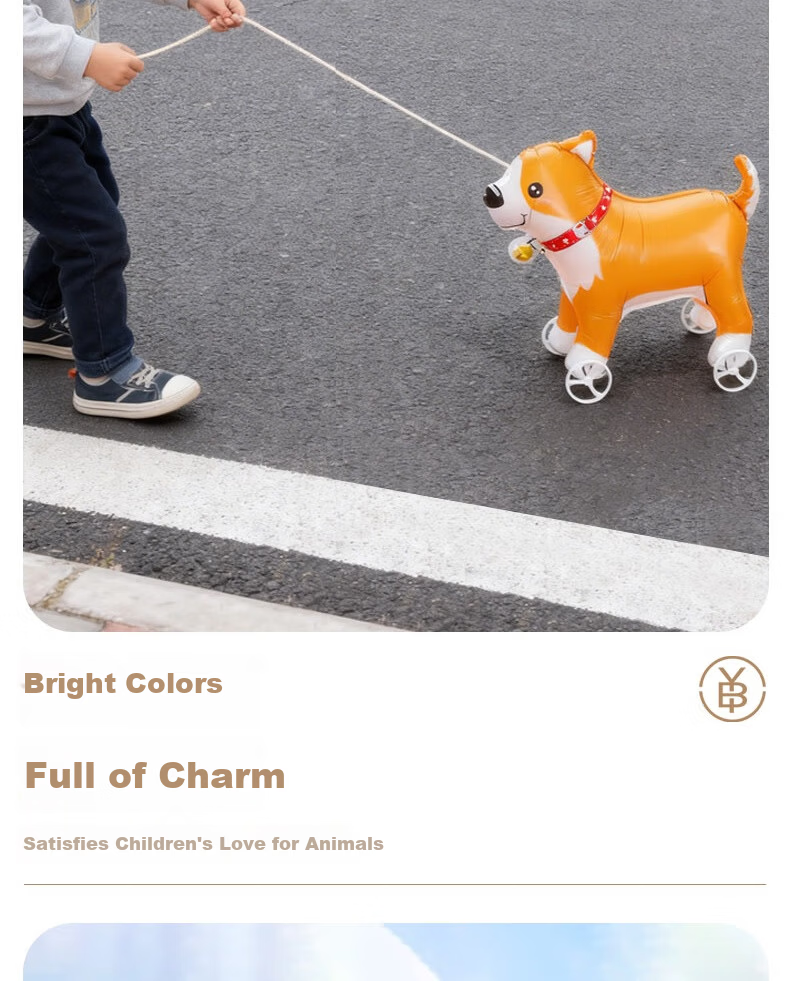 Bingyou Wheeled Walking Balloon Animal 3D Balloon Children's Birthday Decoration Outdoor Large Balloon 4