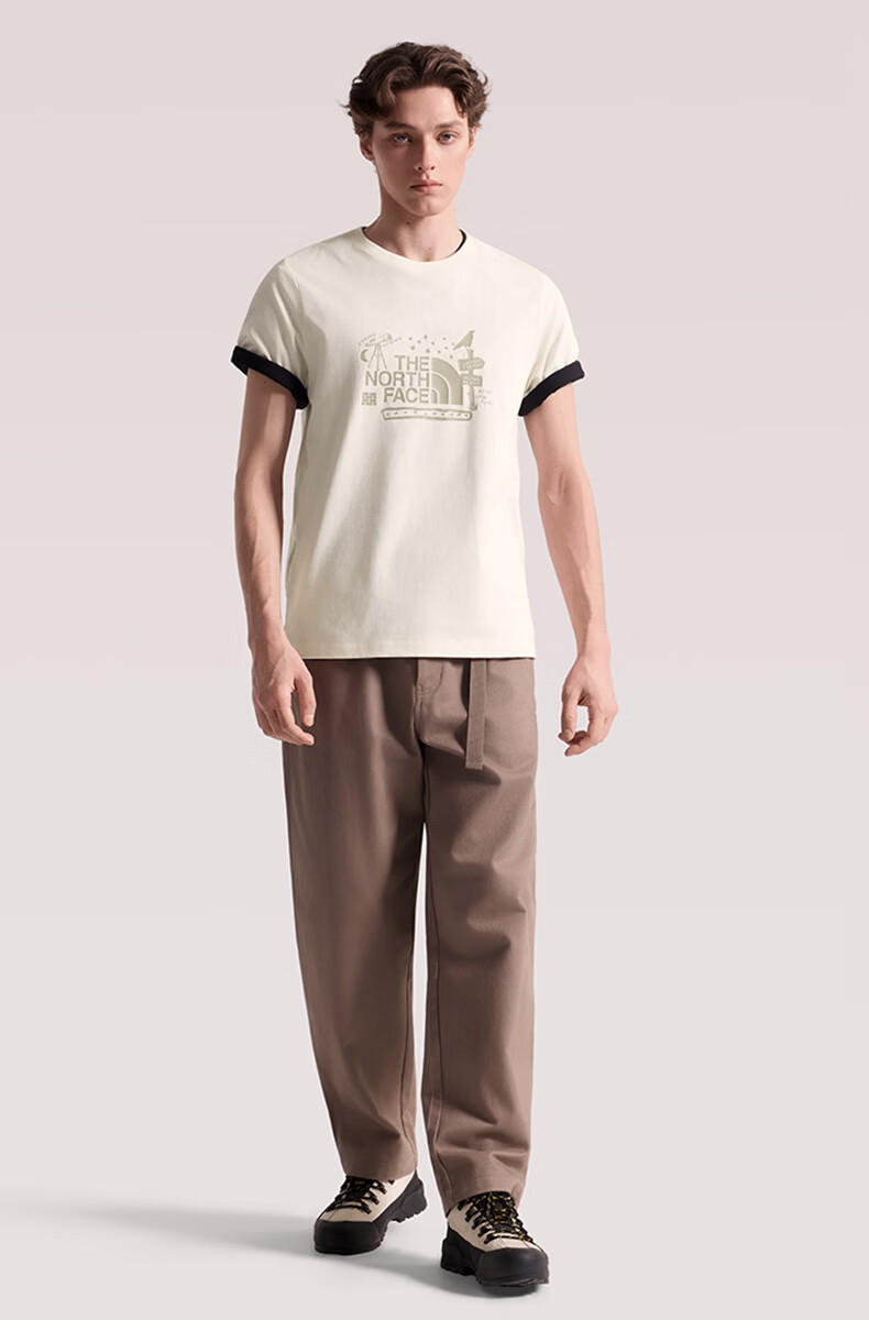 The North Face Unisex Printed Short Sleeve T-Shirt Outdoor Breathable Off-White QLI M 5