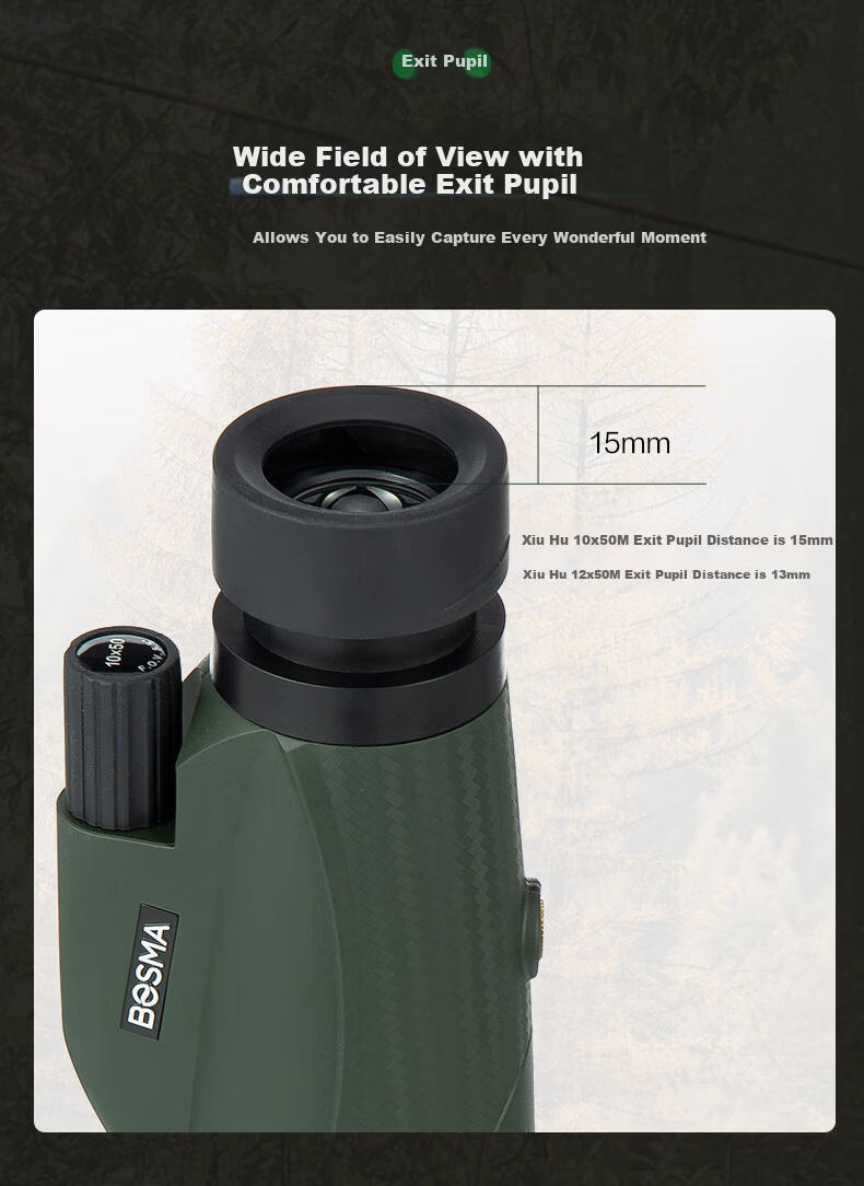 BOSMA Embroidered Tiger 10×50M Monocular Telescope High-Power HD Night Vision Portable Large Aperture Outdoor Handheld Binoculars 6