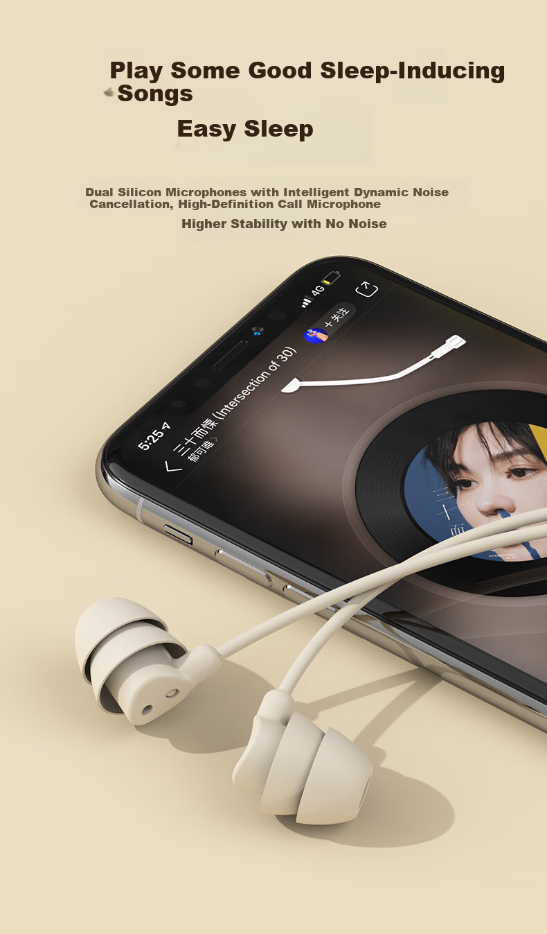 KOVOL Wired Sleep Earphones with Noise Reduction, In-Ear Type-C Sleep Headset for Side Sleep, Running, and Computer Use 10