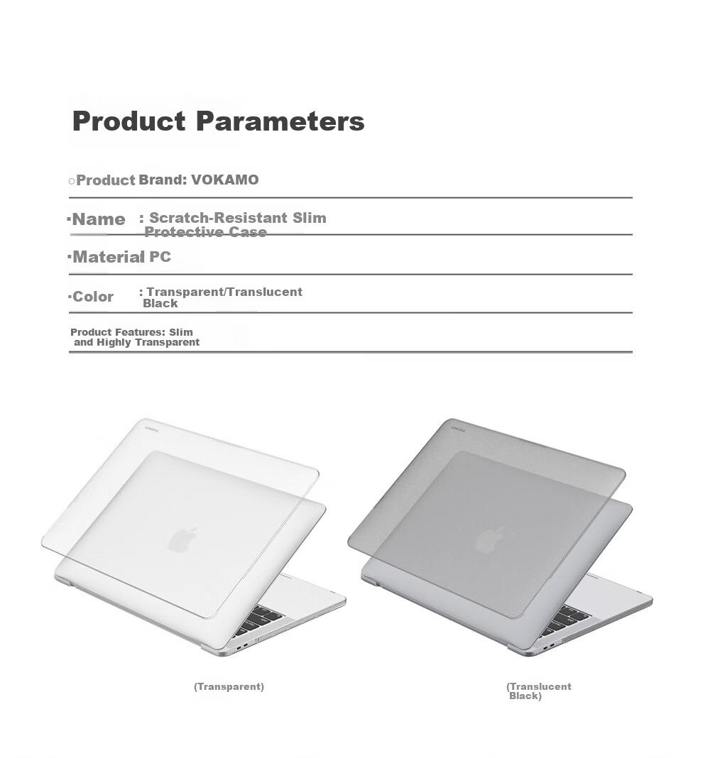 VOKAMO 2026 New M5 Compatible MacBook Pro 14-inch Protective Case Matte Translucent Cover for Apple Laptop M5/4/3/2 4