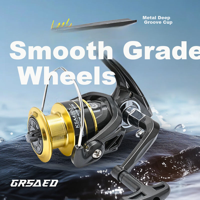 Grsaed KSA5000 Spinning Reel Universal Metal Fishing Line Reel Lure Sea Rod Long Casting Reel