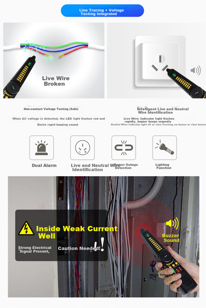 Wanglu Tong Engineering Pro 8-inch Multifunctional Digital Network Video Tester Video Surveillance WiFi Detection PoE Power Supply Cable Tracing Voltage Testing Integrated Camera Engineering Equipment 14