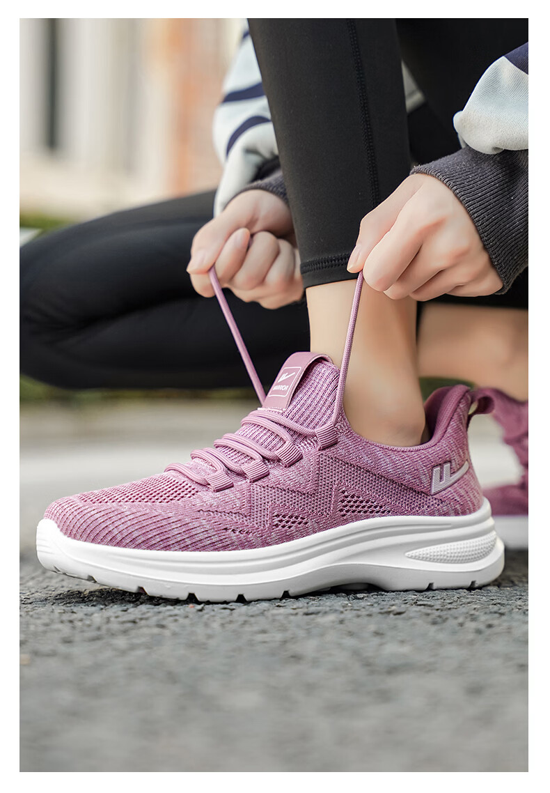 Warrior Women's Summer New Walking Shoes Soft Sole Breathable Mesh Casual Sports Shoes 1979 Purple Size 40 14