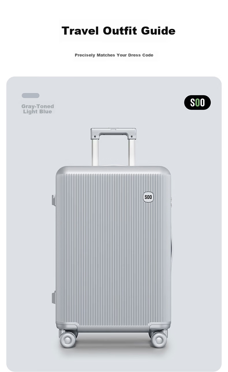 SOO 22-inch Luggage Suitcase for Women, Small Travel Trolley Case for Men, Durable with Password Lock, Starry Gray 12