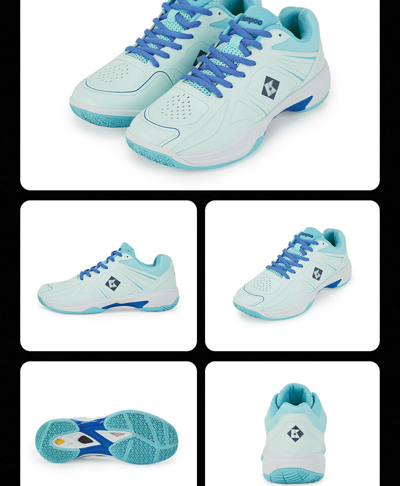 KUMPOO 26th Anniversary New Badminton Shoes Anti-Twist Non-Slip Cushioning Competition Training Shoes Xunfeng KH-G805 White/Navy Blue Size 35 5
