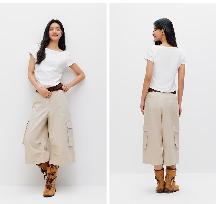 Semir Mall Same Style | Women's Summer Short Sleeve T-Shirt, Short Slim Fit, Off-Shoulder Ruffled 2026 Top 101326100002 18