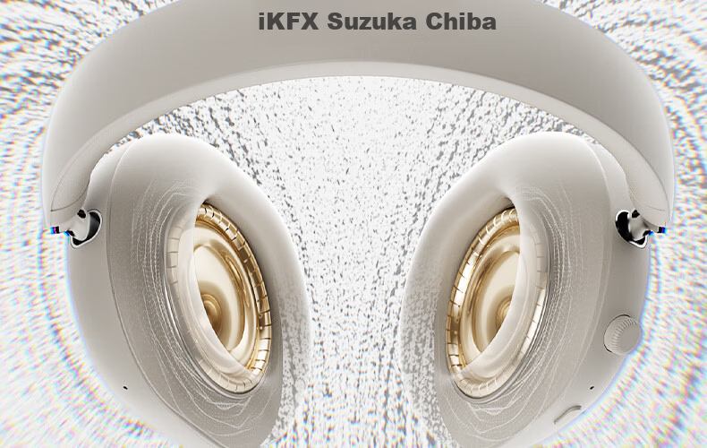 IKF Ling [Suzuka Chiba Collaboration] Over-Ear Bluetooth Headphones Wired and Wireless Anime Gaming Sound Localization 56dB Noise Cancelling Head Tracking Smoke Gray 18