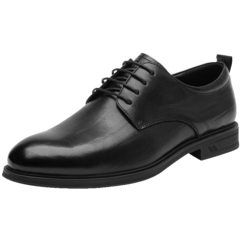 RED DRAGONFLY Men's Leather Dress Shoes Autumn 2025 Business Commuter Formal Wedding Shoes WTA35033 Black Size 39