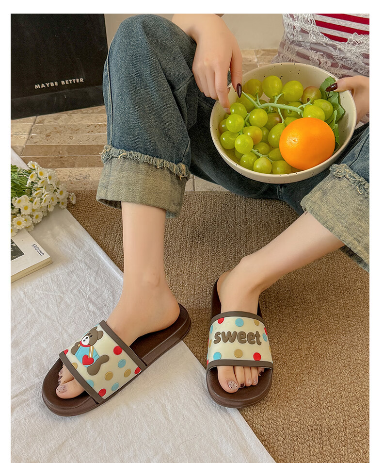 YUZHAOLIN Women's Cartoon Cute Home Bathroom Shower Slippers Outdoor Wear Sandals 19