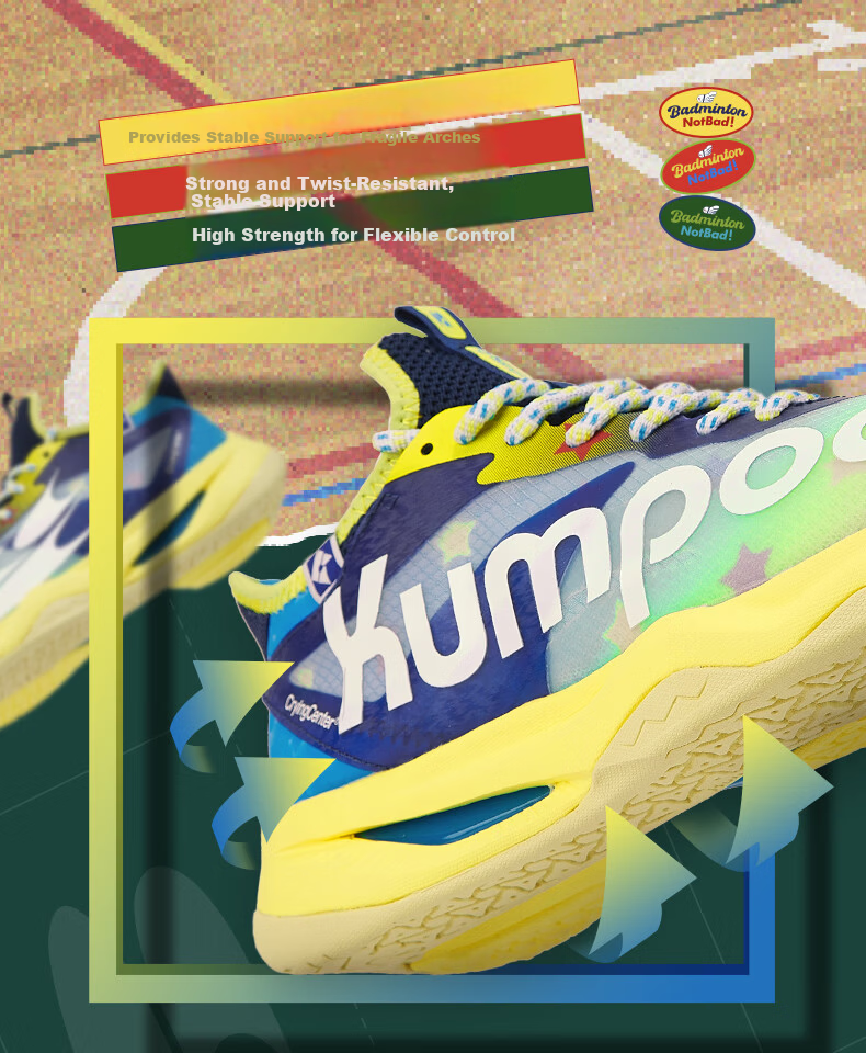 KUMPOO KH-G826.CCC Purple Breathable Durable Non-Slip Badminton Shoes Collaboration Edition Size 41 14