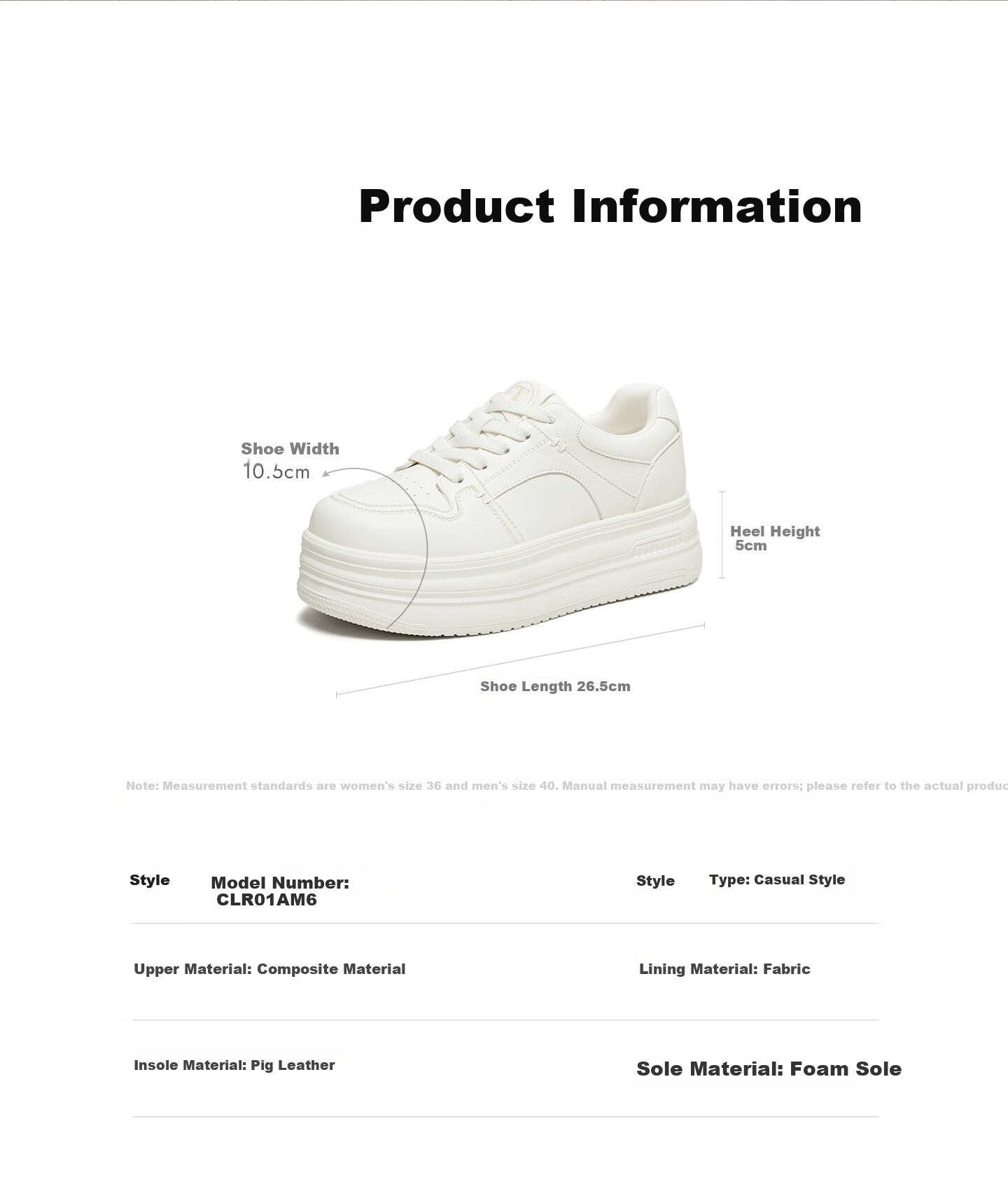 TATA 2026 Spring Mall Fashion Casual Versatile Sneakers Off-White Size 34 7