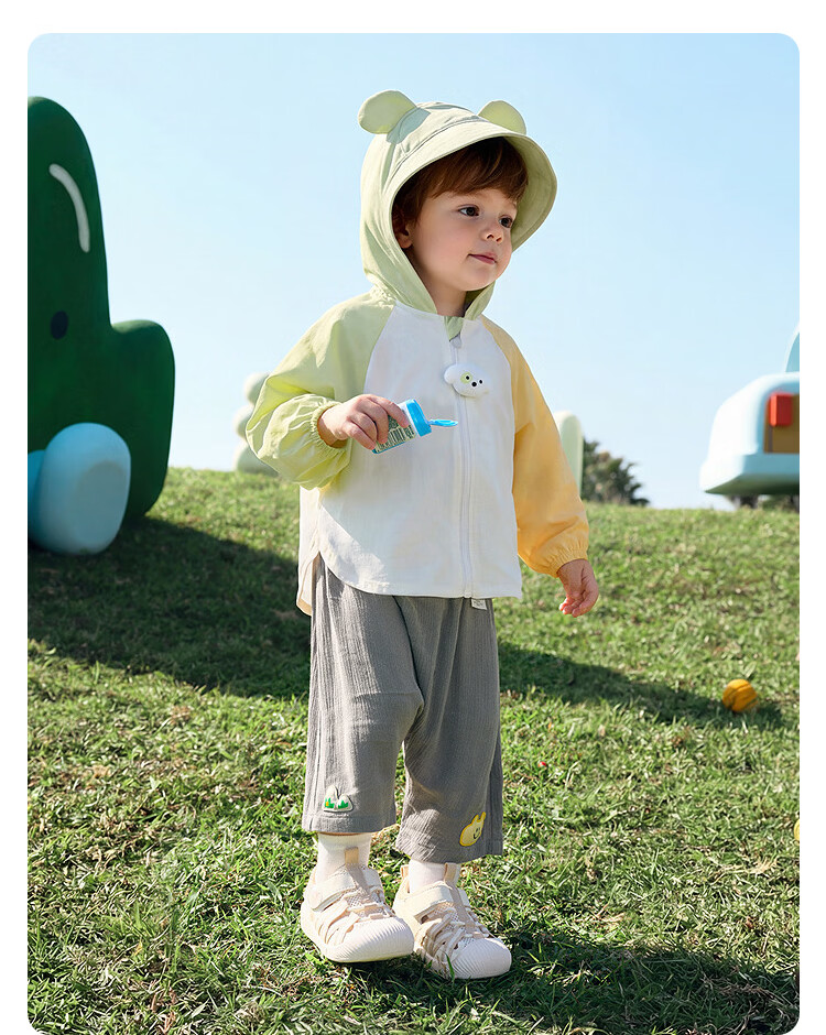Balabala Baby Sun Protection Jacket Children's Coat 2026 Summer Cooling Boys Girls Hooded Top UPF50+ 14