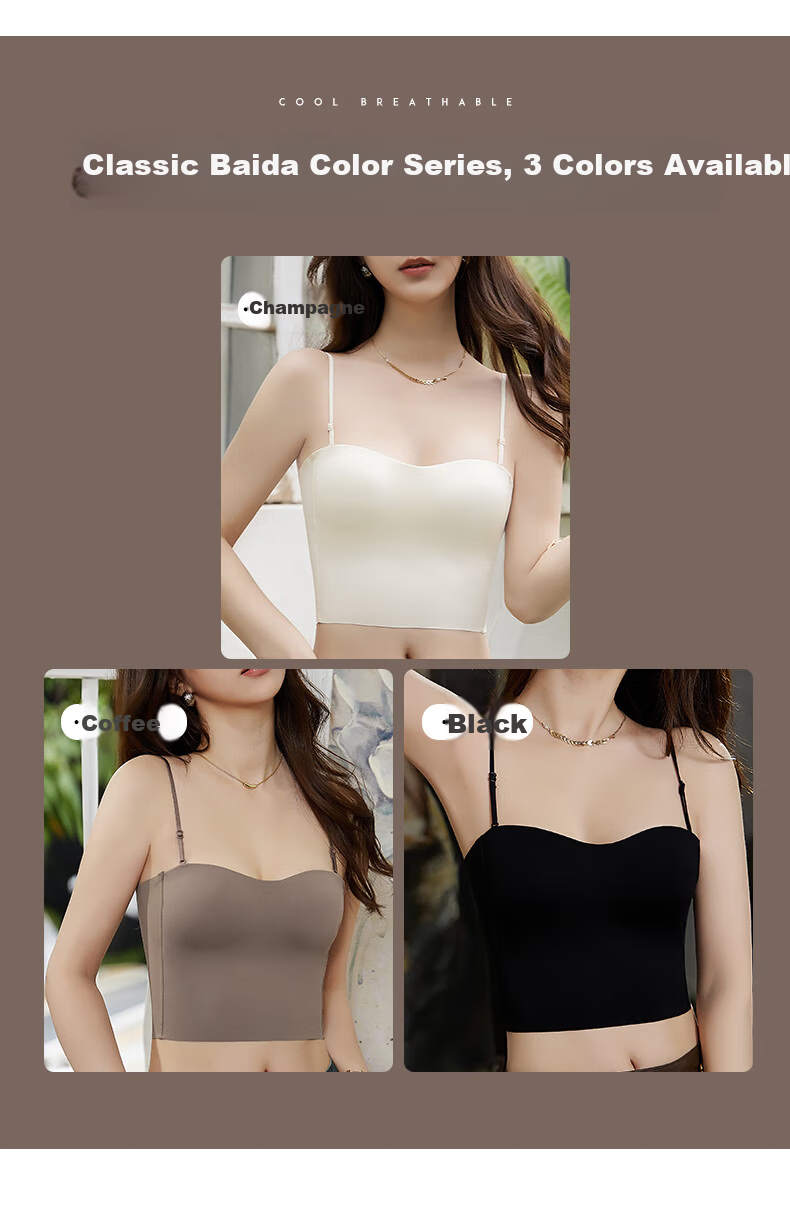 LangSha Women's Camisole Tank Top with Built-in Bra Pad, Antibacterial Skin-friendly Backless Vest, Wearable as Outerwear 13