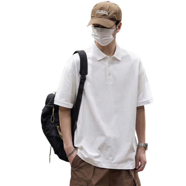 Jeanswest Men's Short Sleeve Polo Shirt 2026 Summer Mint Cool Casual T-Shirt Base Layer White 2XL