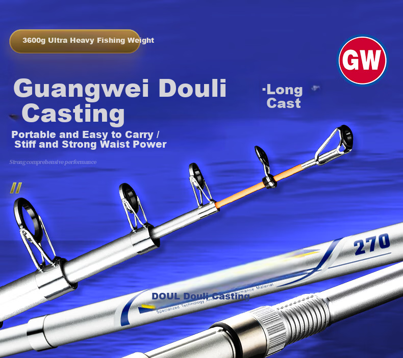 GW 2.7m Sea Fishing Rod Heavy Duty Casting Rod Super Hard Long Distance Lake and Reservoir Fishing Rod 2