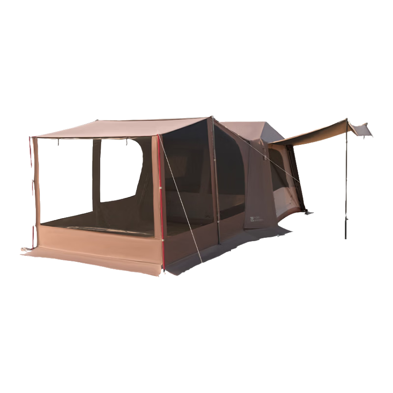 MOBIGARDEN Holiday Mountain Cabin 6+6 Outdoor Camping Sunshade Automatic Quick-Open Titanium Black Coated Tent NX25661033 Truffle Brown