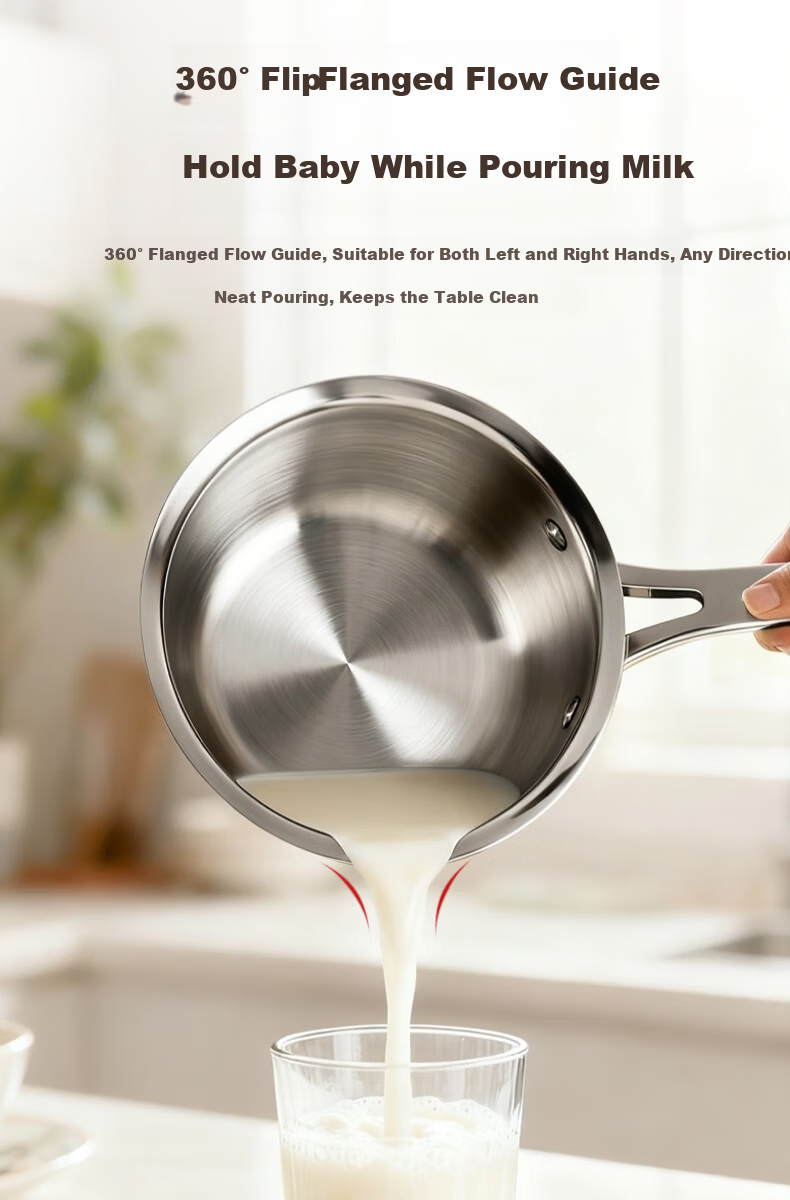 KBH 18cm 316L Stainless Steel Baby Milk Pot with Steamer Basket, Multi-functional Infant Cooking Pan for Boiling and Frying 7