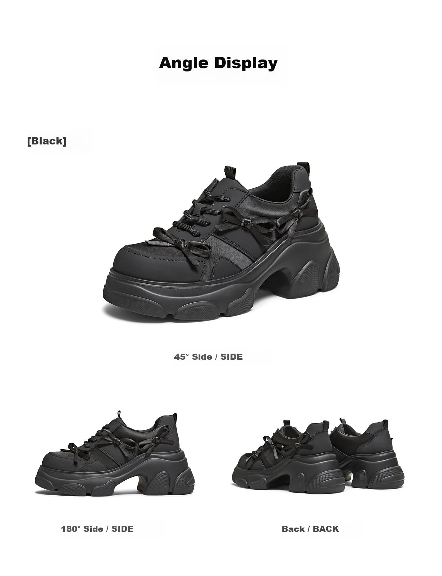 TATA Dark Night Elf Women's Shoes 2026 Spring Casual Sports Dad Sneakers Black Size 36 15
