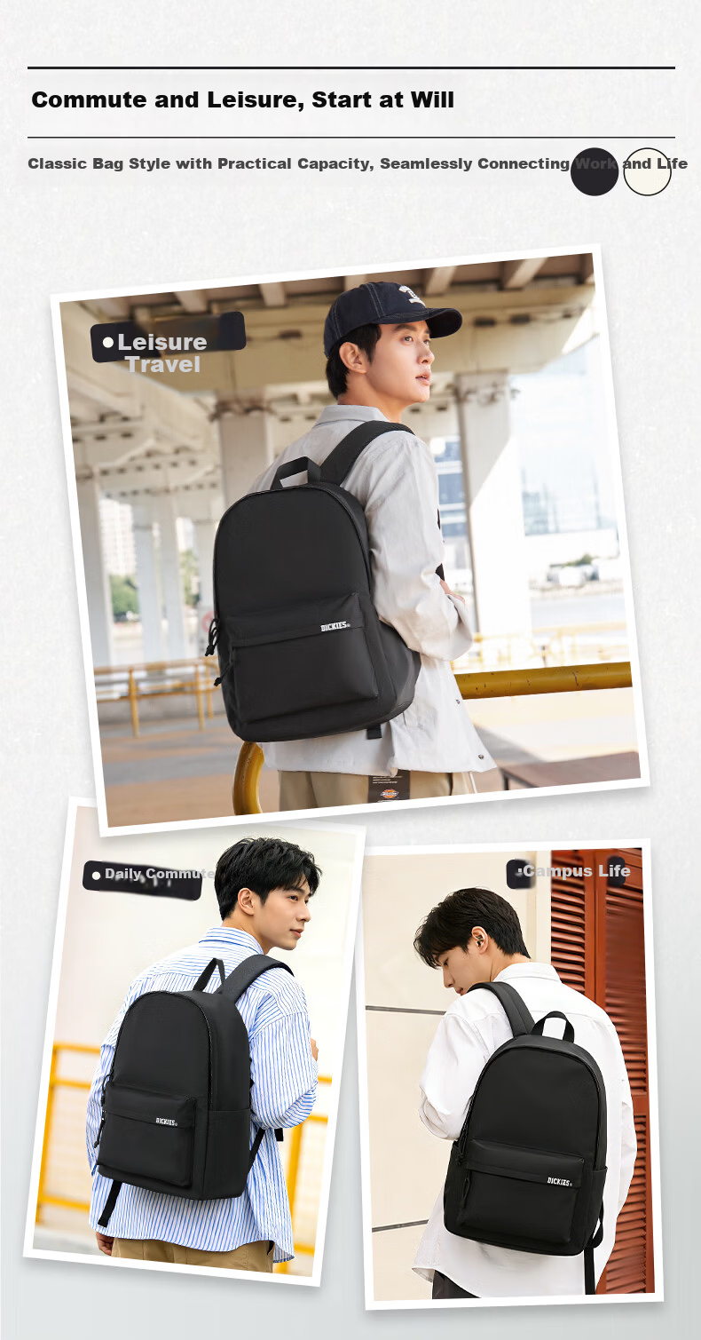 Dickies Large Capacity Backpack for Men and Women, 15.6-inch Water-Resistant Laptop Bag, College Student Casual Commuter Bag 3