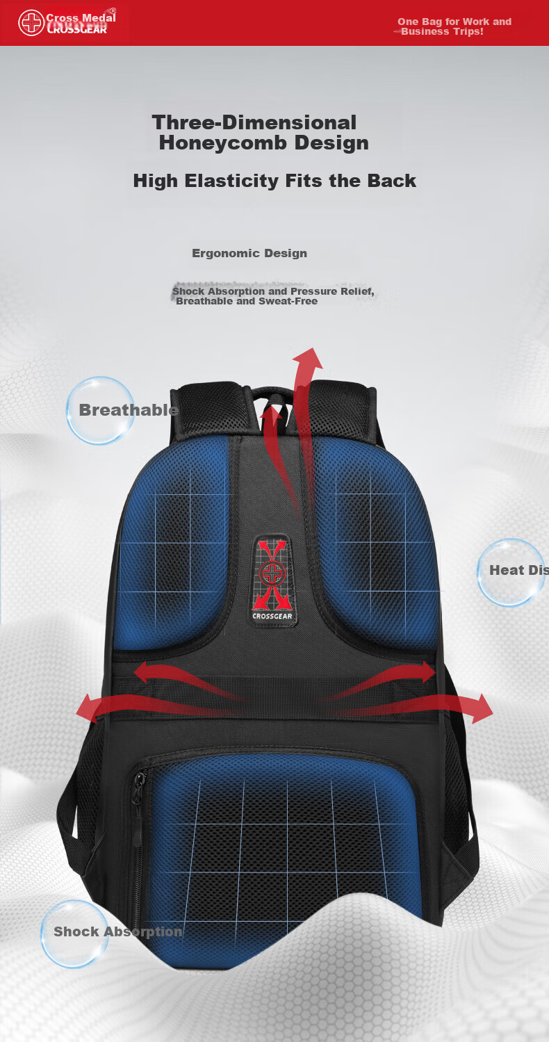 CROSSGEAR Swiss Army Knife Large Capacity Men's Backpack Business Travel Laptop Bag Student School Bag 1