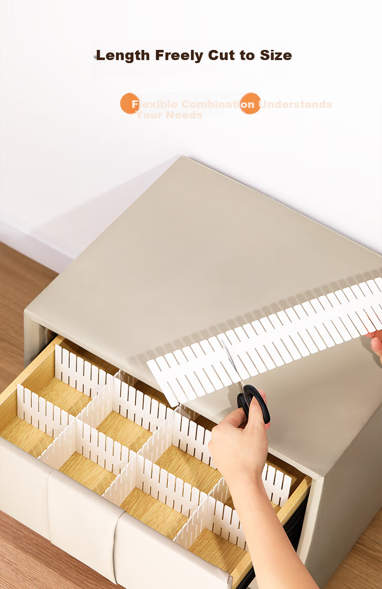 Vijian Plastic Drawer Divider Board Partition for Free Combination Underwear and Socks Storage Box Organizer Inserts 4
