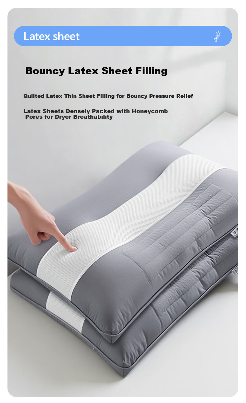 YUZHAOLIN Cervical Pillow Neck Support Pillow for Sleep Cervical Spondylosis Deep Sleep Cassia Latex Pillow Core Cervical Pillow 10