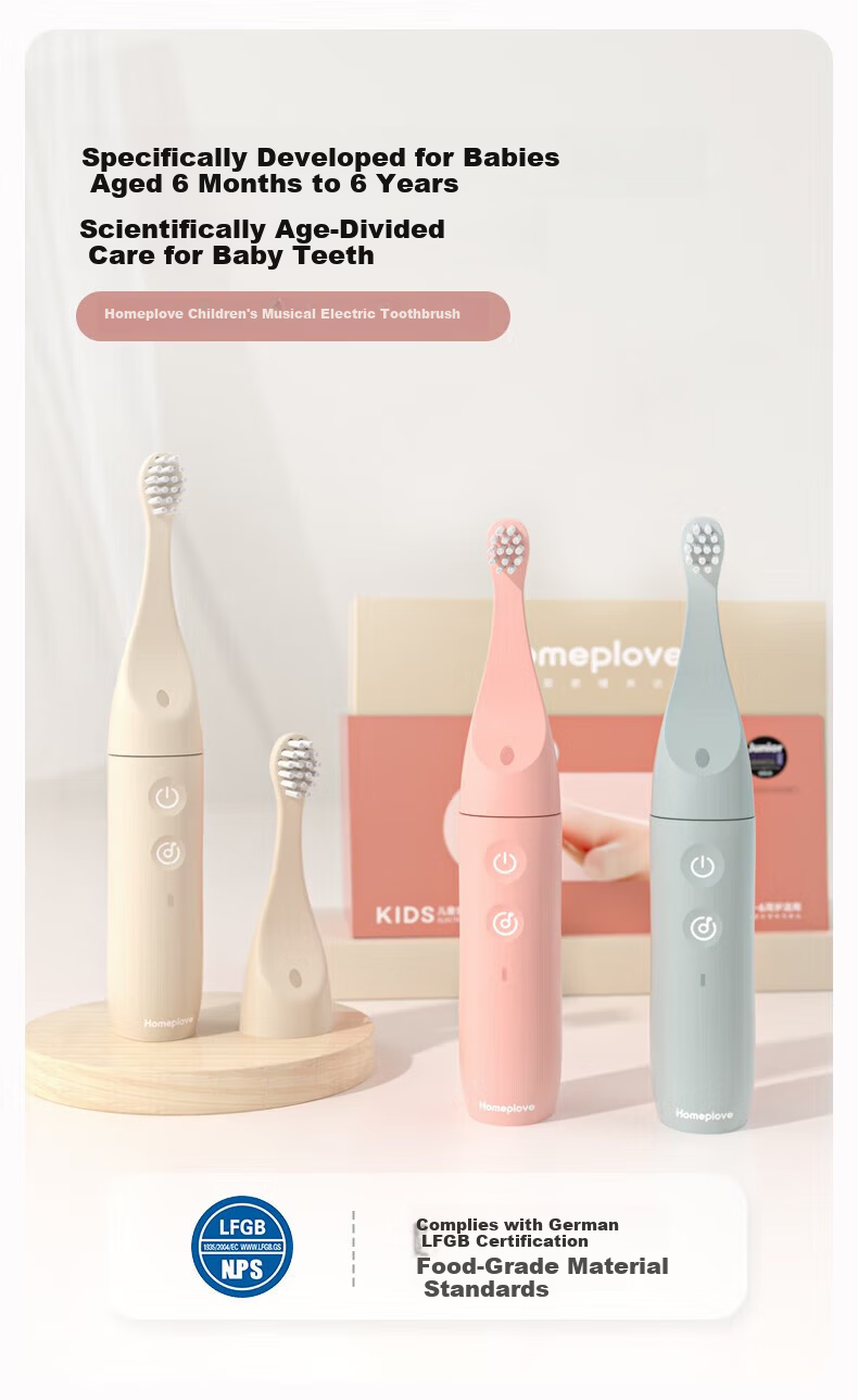 Homeplove TI113 Pink Brush Head for Ages 6 2