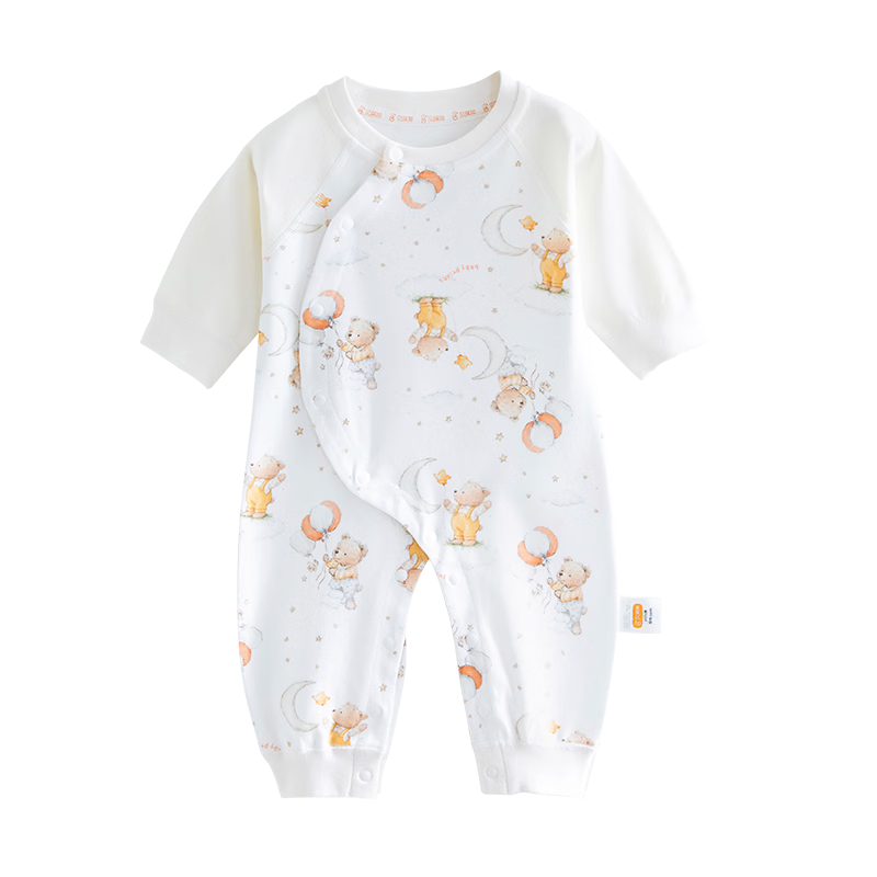 Babyprints Newborn Cotton Romper Unisex Soft Long Sleeve Bodysuit All-Season Pajamas Full Print Size 73