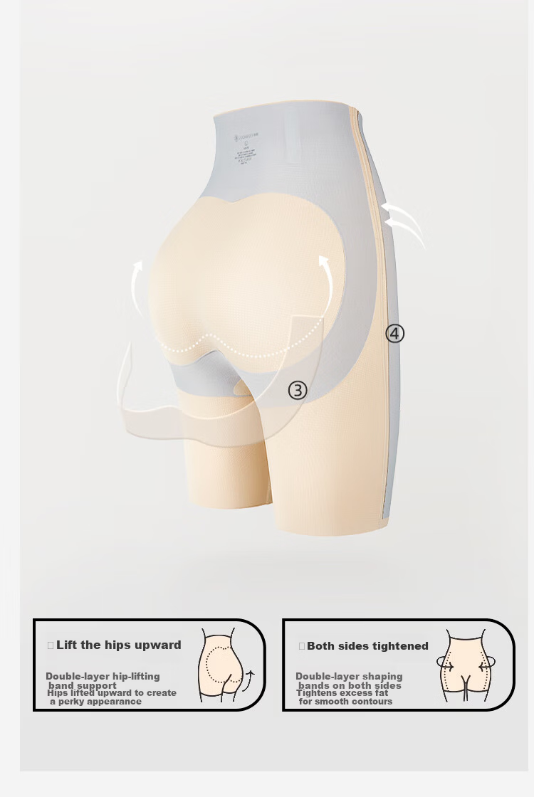 JOAE Abdominal Control and Hip Lifting Shaping Antibacterial Cooling High Waist Strong Tummy Tuck Waist Shaping Safety Shorts L 14