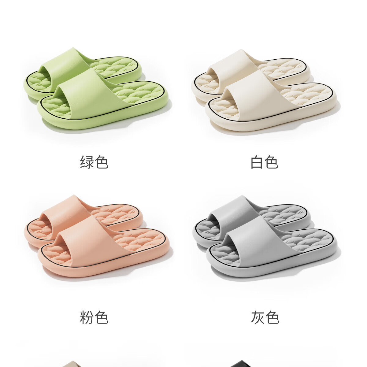 Zhiying Men's and Women's Home Shower Soft Sole Bathroom Couple Non-slip Silent Slippers Gray Size 40-41 11